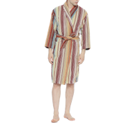 Unisex Multicoloured Striped Bathrobe