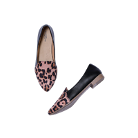 Shezone Women Black & Beige Animal Printed Ballerinas