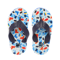 Girls Blue & Red Printed Thong Flip-Flops