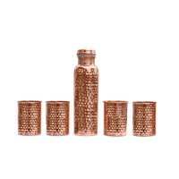 Signoraware Hammered Bottle with 4 Glasses 2459