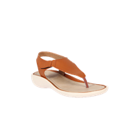 Bella Toes Women Tan Solid PU T-Strap Flats