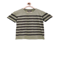 Gini and Jony Boys Grey & Blue Striped T-shirt