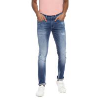 Pepe  Men Blue Russel Cane Super Skinny Fit Low-Rise Mildly Distressed Jeans