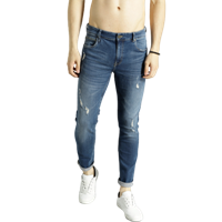 Roadster Men Blue Skinny Fit Mid-Rise Mildly Distressed Stretchable Jeans
