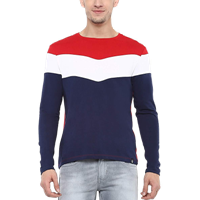 Urbano Fashion Men's Color-Block Full Sleeve Cotton T-Shirt