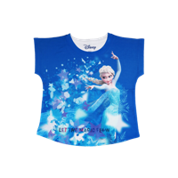 Girls Blue Printed T-shirt