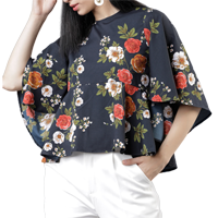 Tokyo Talkies Women Blue Printed Peplum Top