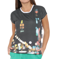 Lee Women Off-White & Black Semi Sheer Top
