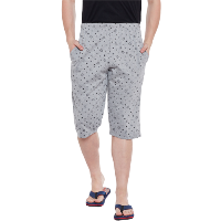 VIMAL Grey Melange Printed Lounge Shorts D13-PRT