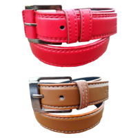 Forever99 Kids Boys And Kids Girls Genuine Jeans Pant Belt Combo Red And Brown Pack Of 2 Belts