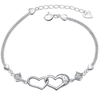 Silver Shoppee  Alloy Cubic Zirconia Silver Coated Bracelet