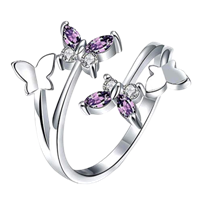 University Trendz Latest Pattern Butterfly Open Ring For Girls And Women