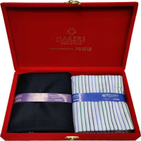 Raymond Cotton Polyester Blend Striped Shirt & Trouser Fabric 