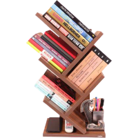 Captiver 6 Compartments Wood Book Shelf