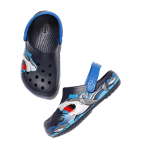 Kids Navy Blue Printed Clogs