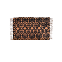 EverHOME Brown & Black Rectangle Printed No-shredding Light Dhurrie