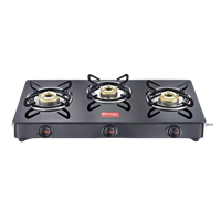 Prestige Magic Glass Top Gas Stove Gtmc 03, Black, Tri Pin Burners, Manual