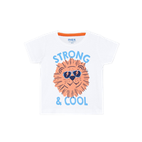 Max Boys White Typography Printed T-Shirt