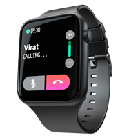 Fire-Boltt Ring Bluetooth Calling Smartwatch with SpO2 & 1.7” Metal Body with Blood Oxygen Monitoring, Continuous Heart Rate, Full Touch & Multiple Watch Faces (Black), M (BSW005)