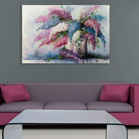 Inephos Cotton And Wood Beautiful Flowers Framed Painting, Multicolour, Floral, 85 X 55 Cm