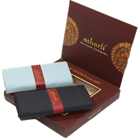Men'S Unstitched Pant Shirt Piece Fabric Combo Set In Gift Pack Carrying Case