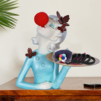 Zart Girl With The Tray Showpiece For Home Decoration