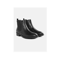 LONDON STEPS Brown Striped Platform Heeled Boots with Buckles