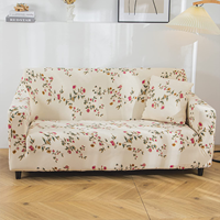 Winkel Universal Four Seater Sofa Cover Big Elasticity Cover For Couch Flexible Stretch Sofa Slipcover (Beige Tulip, 230-300Cm)