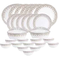 cello Pack of 29 Opalware Ariana Ornate Gold 29 Pcs Dinner Set
