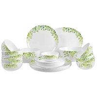 cello Pack of 27 Opalware Royale Green Orchard Dinner Set 