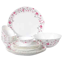 cello Pack of 19 Opalware Imperial Rose Fantasy Dinner Set