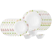 cello Pack of 18 Opalware Secret Garden Dazzle Series Dinner Set