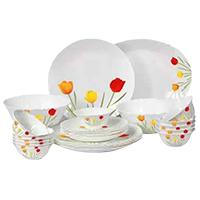 cello Pack of 27 Opalware Imperial Tulip Garden 27 Pcs Dinner Set