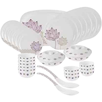 cello Pack of 31 Melamin Artista Pretty Lotus 31 Pcs Dinner Set 