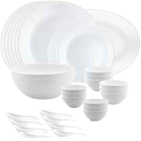 BOROSIL Pack of 33 Opalware Orbit Dinner Set 