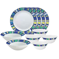 BOROSIL Pack of 10 Opalware Dinner Set 