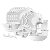 BOROSIL Pack of 35 Opalware Dinner Set  