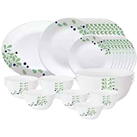 BOROSIL LARAH BY BOROSIL 36N D/SET FOLIAGE TIARA SERIES Dinner Set 
