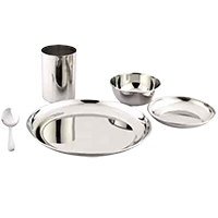 Pigeon Pack of 5 Stainless Steel Sparkle Brackfast 5 Pcs Dinner Set