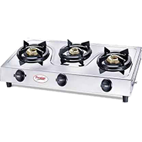 Prestige Prime SS Stainless Steel Manual Gas Stove  (3 Burners)