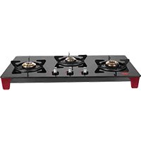 Pigeon Infinity Glass Manual Gas Stove 3 Burners Glass Manual Gas Stove