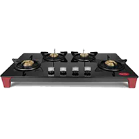 Pigeon Infinity Glass Automatic Gas Stove  (4 Burners)