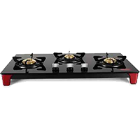 Pigeon Infinity Glass Automatic Gas Stove  (3 Burners)