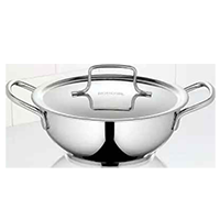 BOROSIL Stainless Steel Cookfresh Deep Kadhai with lid 