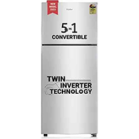 Haier 240 L Frost Free Double Door 3 Star Convertible Refrigerator  (Moon Silver, HEF-253GS-P)