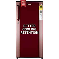 Haier 185 L Direct Cool Single Door 2 Star Refrigerator  (Red Steel, HED-192RS-P)