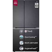 LG 655 L Frost Free Side by Side Refrigerator  (Matte Black, GL-B257EMCX)