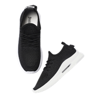Women Black Lace-Up Sneakers