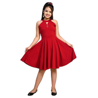 Cupidvibe Girl'S Cotton Lycra Fit & Flare Dress