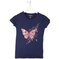 M Queen Girls Printed Cotton Blend T Shirt